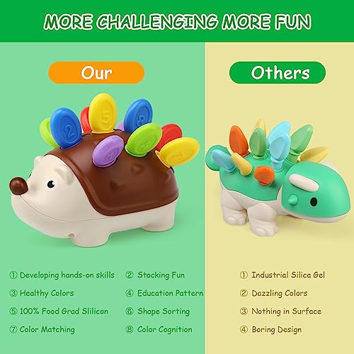 Baby Sensory Hedgehog Montessori Toy – Fine Motor Skills Sorting Game for Toddlers 18 Months+