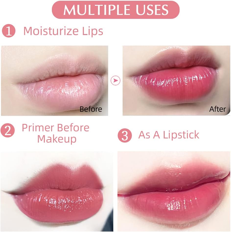 Crystal Jelly Flower Lipstick Set – 3 Pack Temperature-Changing Moisturizing Lip Balm