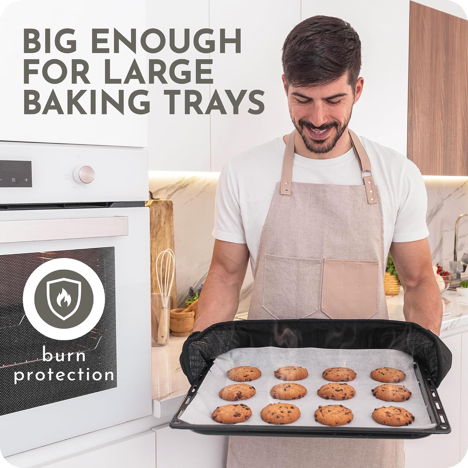 Premium Double Oven Mitts – Thick Silicone Grip Oven Gloves for Kitchen & BBQ Handling