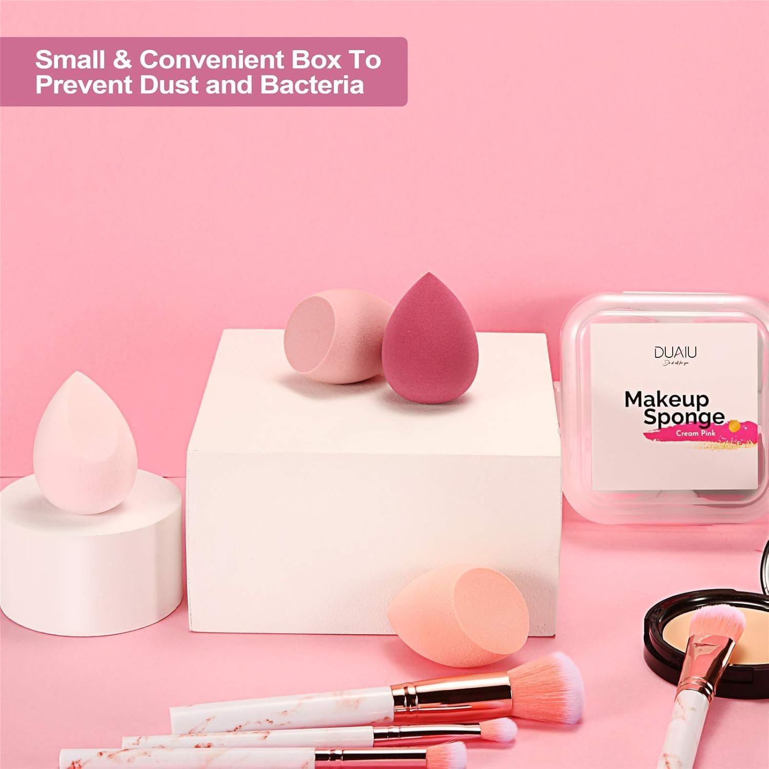 4 Pack Beauty Blender Makeup Sponges Set for Foundation, Concealer & Sunscreen – Soft Latex-Free Makeup Applicators