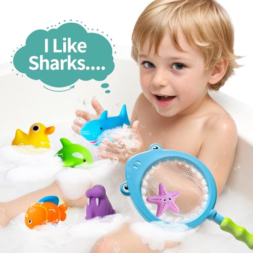 No Hole No Mould Baby Bath Toys – 9PCS Sea Animal Water Play Set (Ages 1–4 Years)