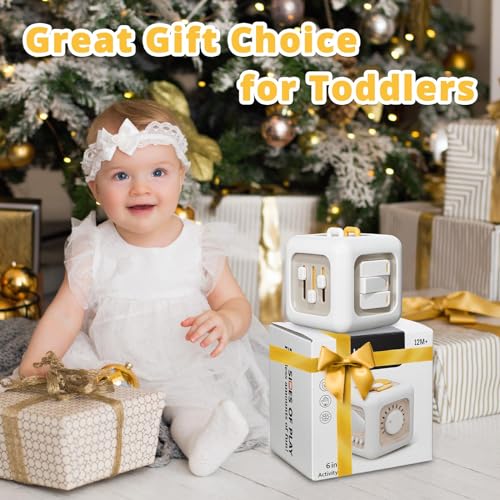 Sensory Activity Cube for Toddlers 6-in-1 Travel Toy for Fine Motor Skill Development