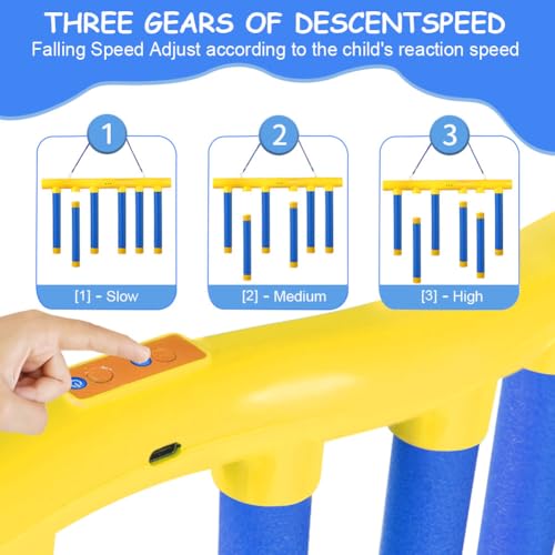 Catching Sticks Reaction Game – Adjustable 3-Speed Hand-Eye Coordination Challenge (6 Sticks)