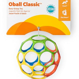 Oball Easy Grasp Classic Ball BPA-Free Infant Toy – 4 Inch Sensory Ball for Newborns