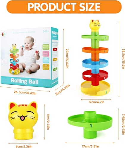 5 Layer Ball Drop Ramp Toy – Colorful Rolling Tower Educational Puzzle for Toddlers 1–2 Years
