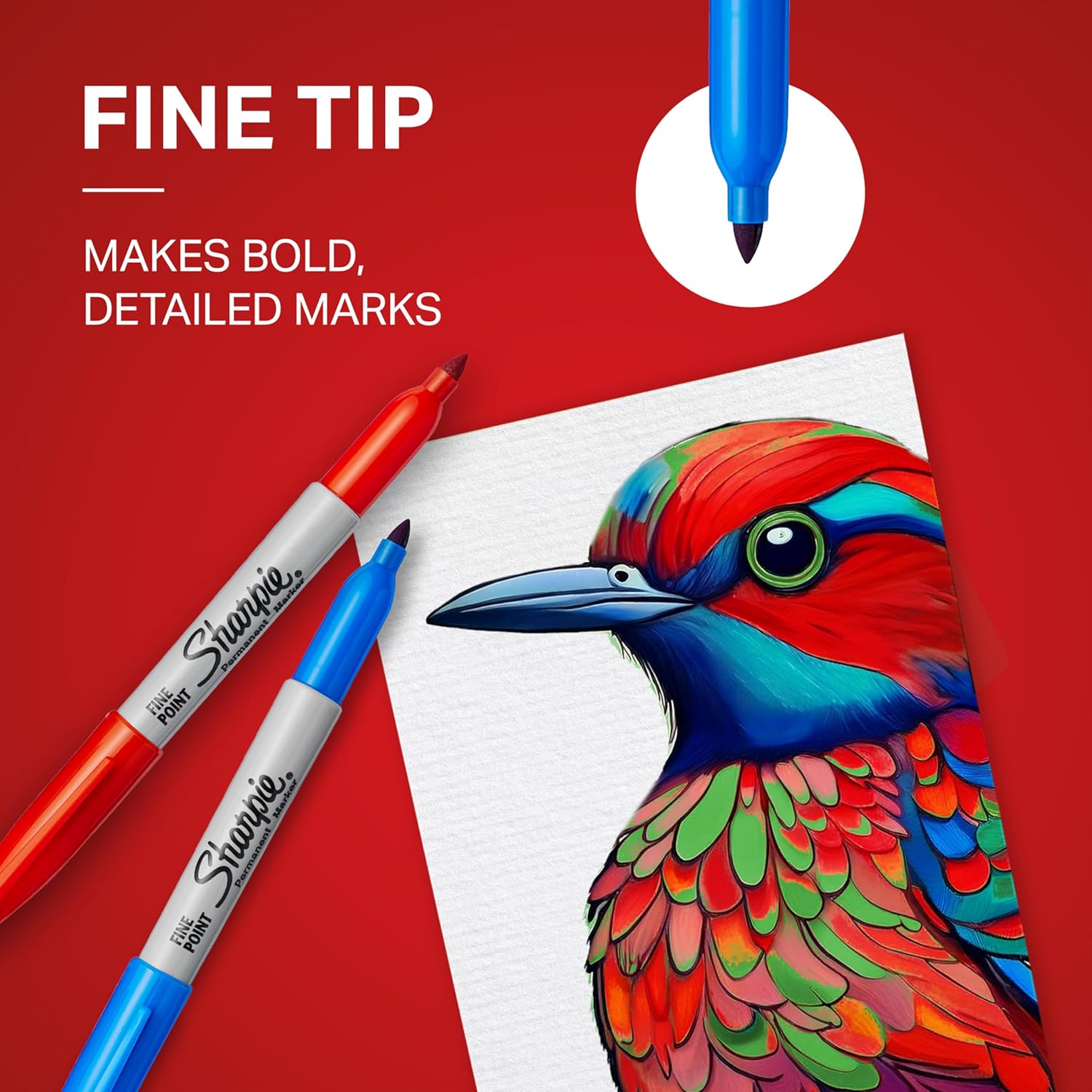 Permanent Markers Fine Point – Black Ink Marker Pens, 12 Pack