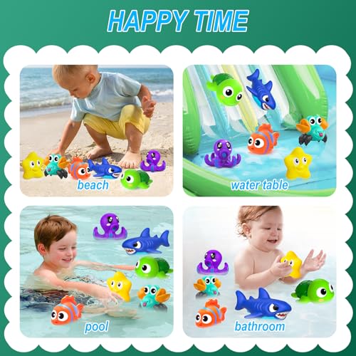 No Hole Mould Free Baby Bath Toys – Ocean Animal Set for Toddlers (6 Months–4 Years)