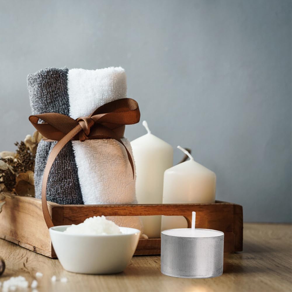 8 Hour Long Burn Unscented Tea Light Candles – Clean Cotton Wick | Pack of 10