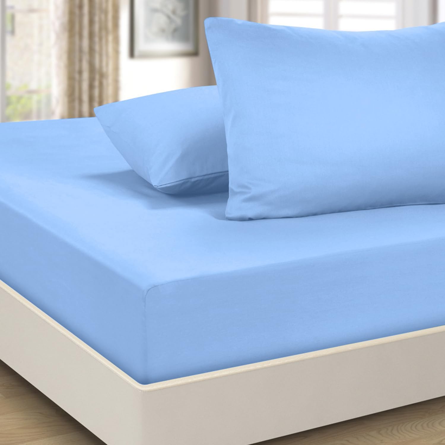 Extra Deep Fitted Bed Sheet 40 cm – Double Size, Brushed Microfiber, Soft Breathable