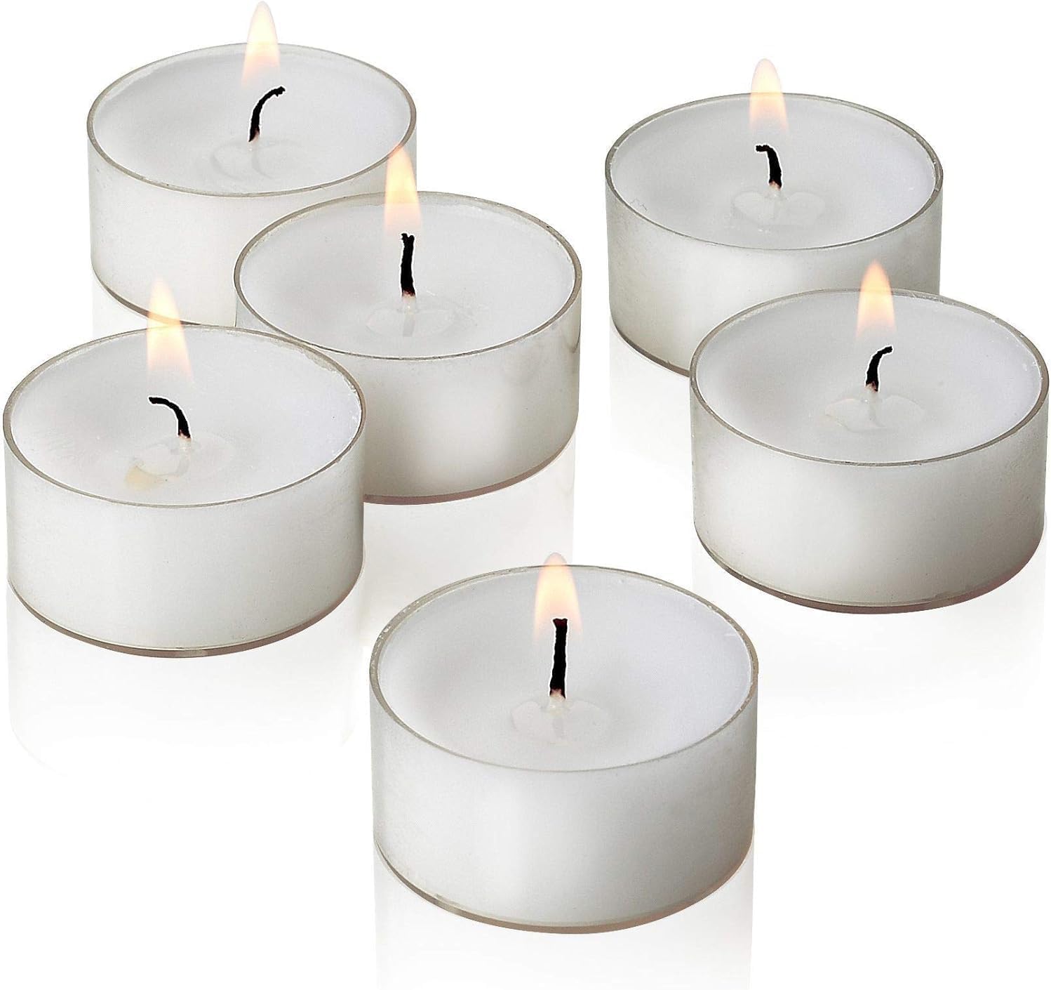 8 Hour Long Burn Unscented Tea Light Candles – Clean Cotton Wick | Pack of 10