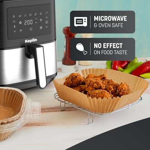 Disposable Air Fryer Liners 9” – Greaseproof Parchment Paper for Ninja, Tower & COSORI Air Fryers, Heat Resistant up to 220°C (50 Pieces)