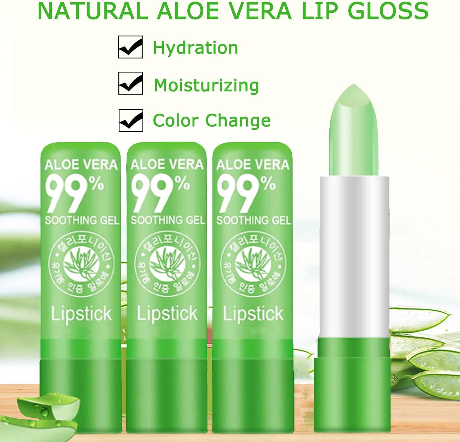 Aloe Vera Lip Balm Set – 3PCS Magic Temperature Color-Changing Moisturizing Lipstick