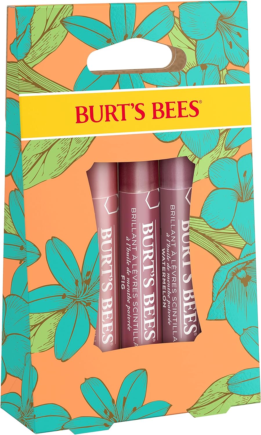 Lip Color Gift Set – 3 Lip Shimmers in Peony, Watermelon & Fig Shades (Petal Kisses)