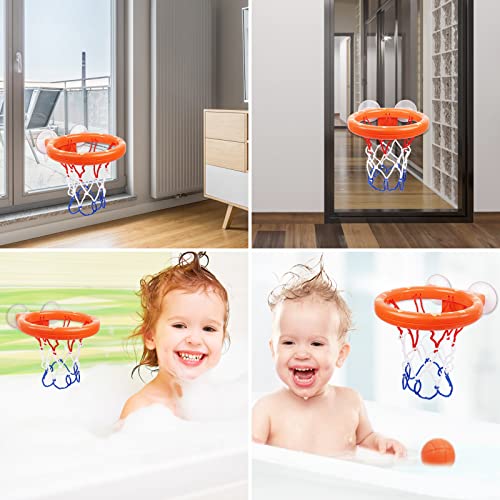 Baby Bath Toys – Bath Basketball Hoop; 5 Balls Set with Strong Suction Cup (3 onwards)