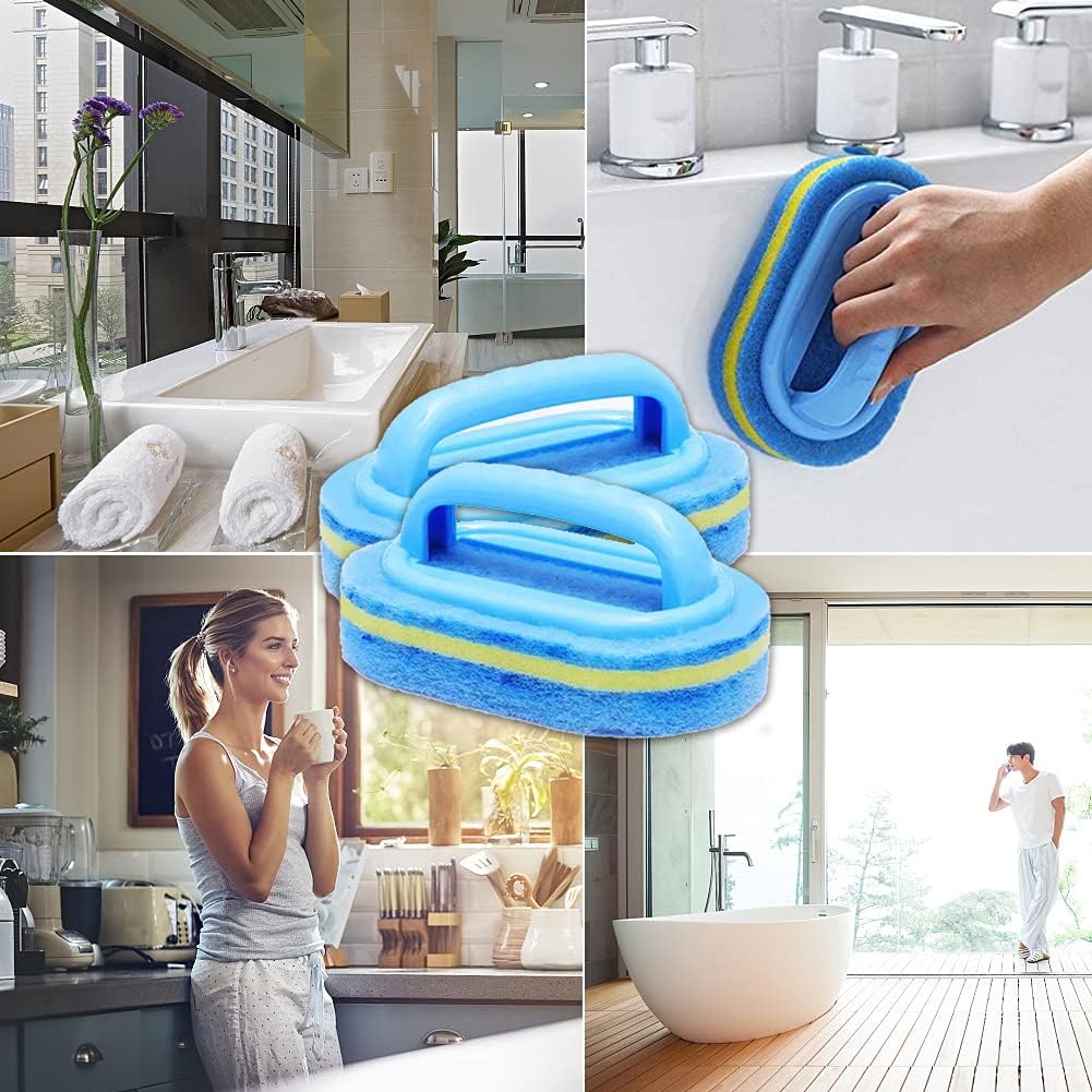 All-Purpose Cleaning Brush with Ergonomic Handle, Heavy-Duty Shower & Bathroom Scrubber