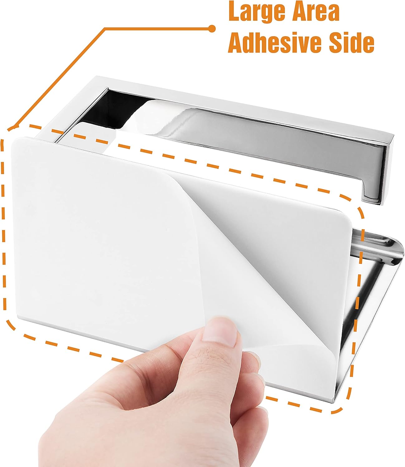 Toilet Paper Holder with Storage Shelf – Self Adhesive or Wall Mounted Matte Black Design