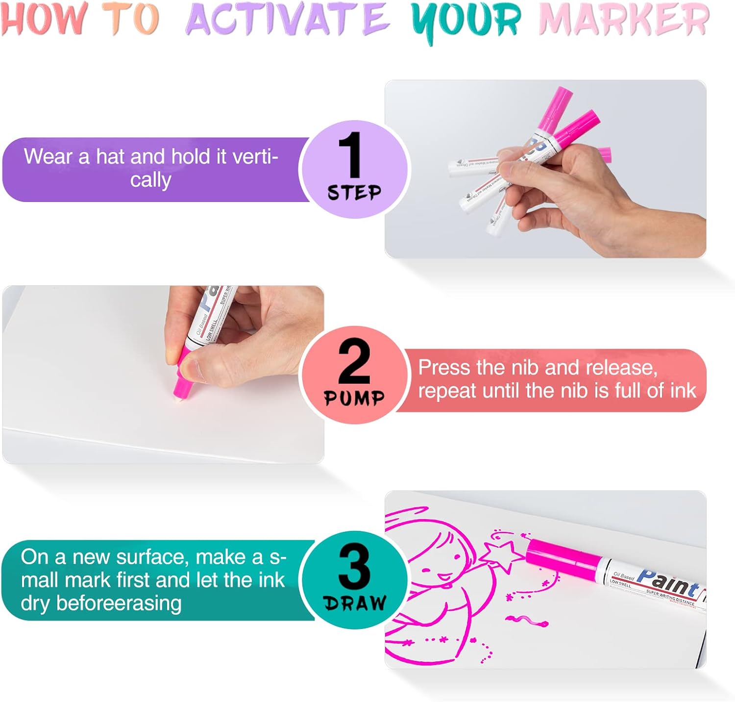 Oil-Based Waterproof Paint Pens Set – 12 Permanent Quick-Dry Paint Markers for Crafts & DIY