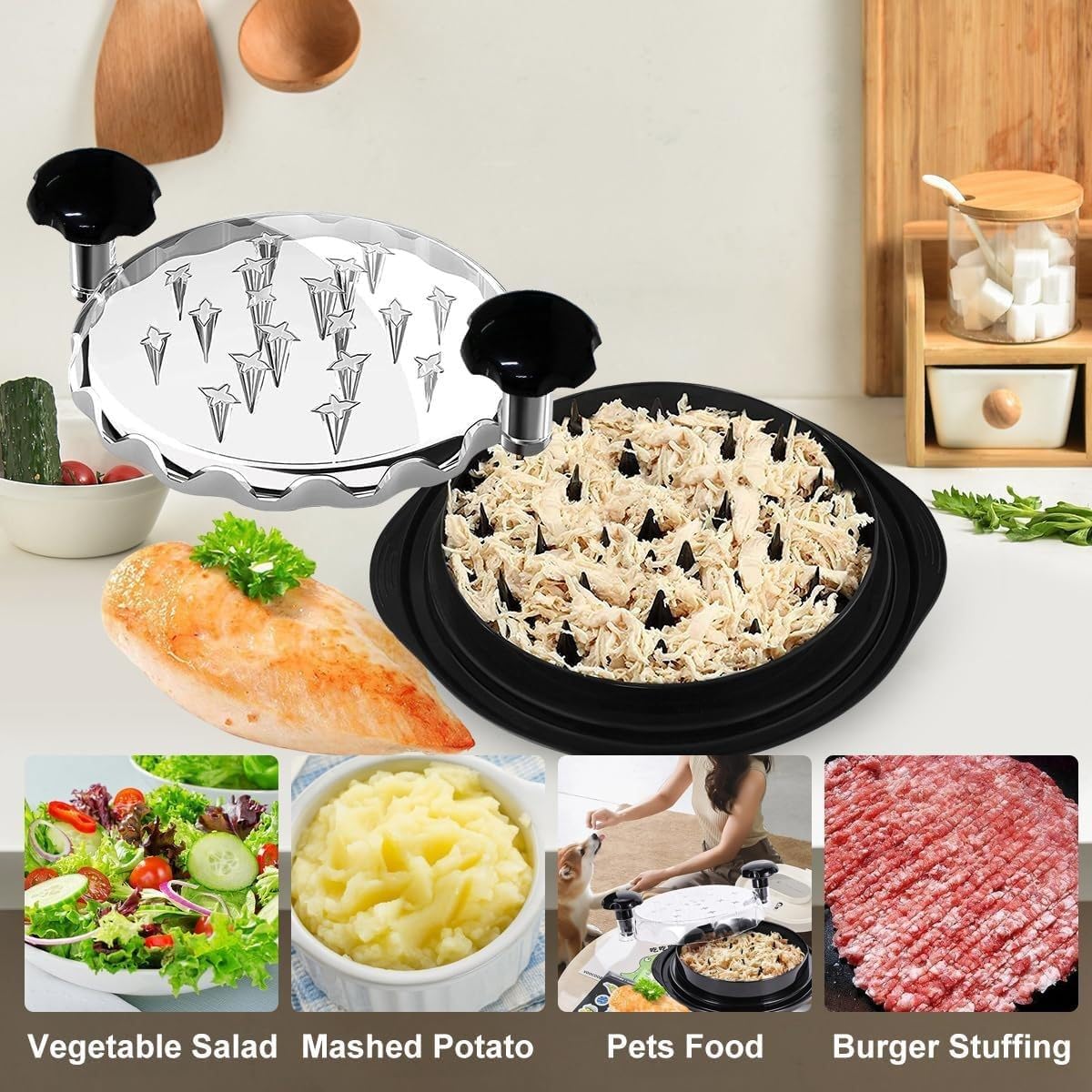 Chicken Breast Shredder Tool, BPA Free & Dishwasher Safe, Quick & Easy Meat Prep