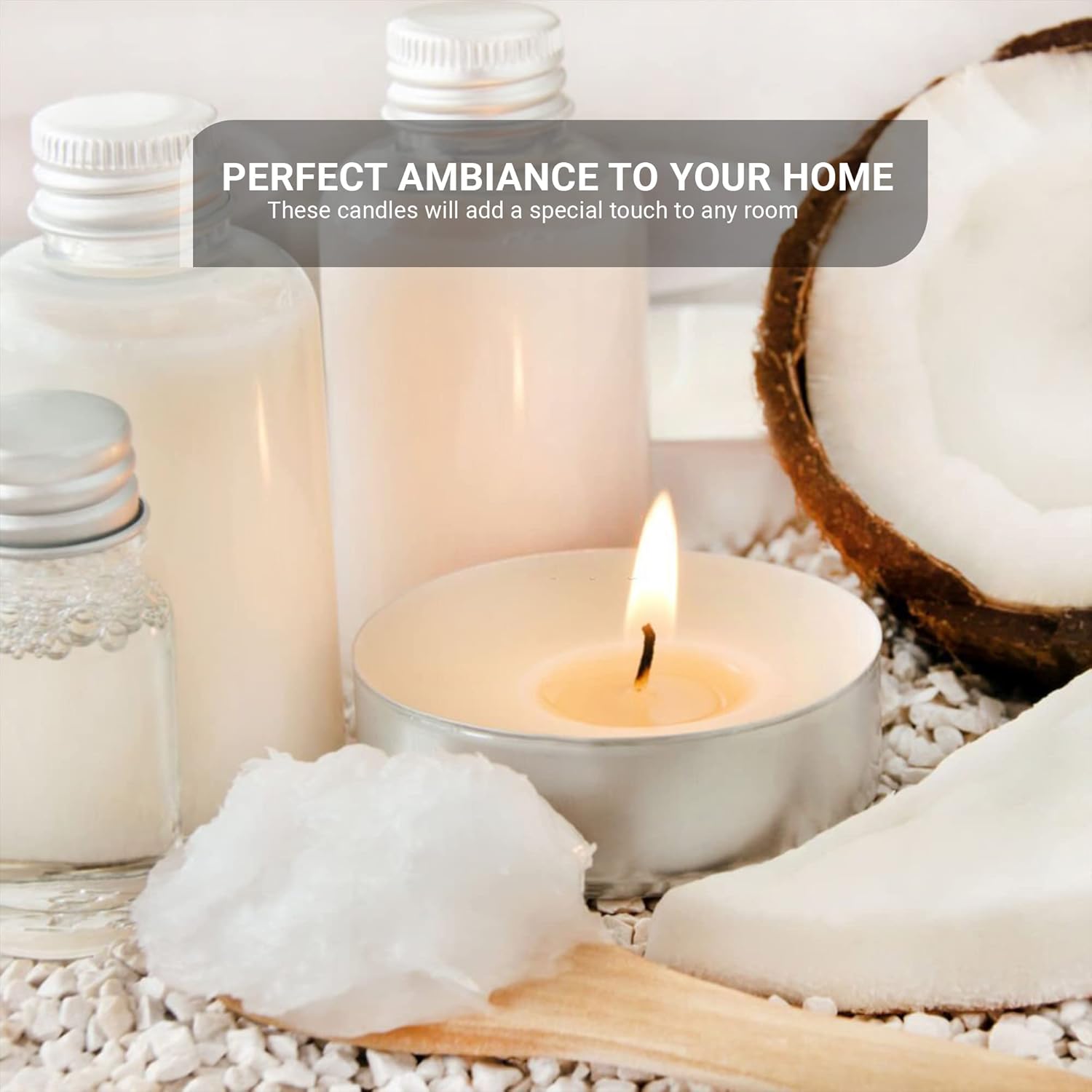 8 Hour Long Burn Unscented Tea Light Candles – Clean Cotton Wick | Pack of 10