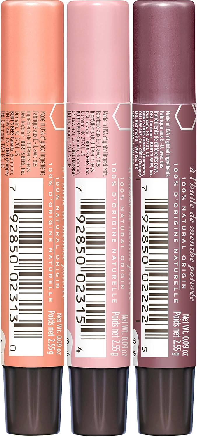 Lip Color Gift Set – 3 Lip Shimmers in Peony, Watermelon & Fig Shades (Petal Kisses)