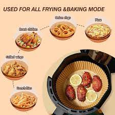 Greaseproof Air Fryer Paper Liners – 7.9 Inch Round, Non-Stick & Disposable Bakeware, Heat Safe to 220°C (100 Count)