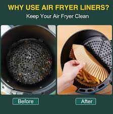 Greaseproof Air Fryer Paper Liners – 7.9 Inch Round, Non-Stick & Disposable Bakeware, Heat Safe to 220°C (100 Count)
