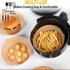Greaseproof Air Fryer Paper Liners – 7.9 Inch Round, Non-Stick & Disposable Bakeware, Heat Safe to 220°C (100 Count)